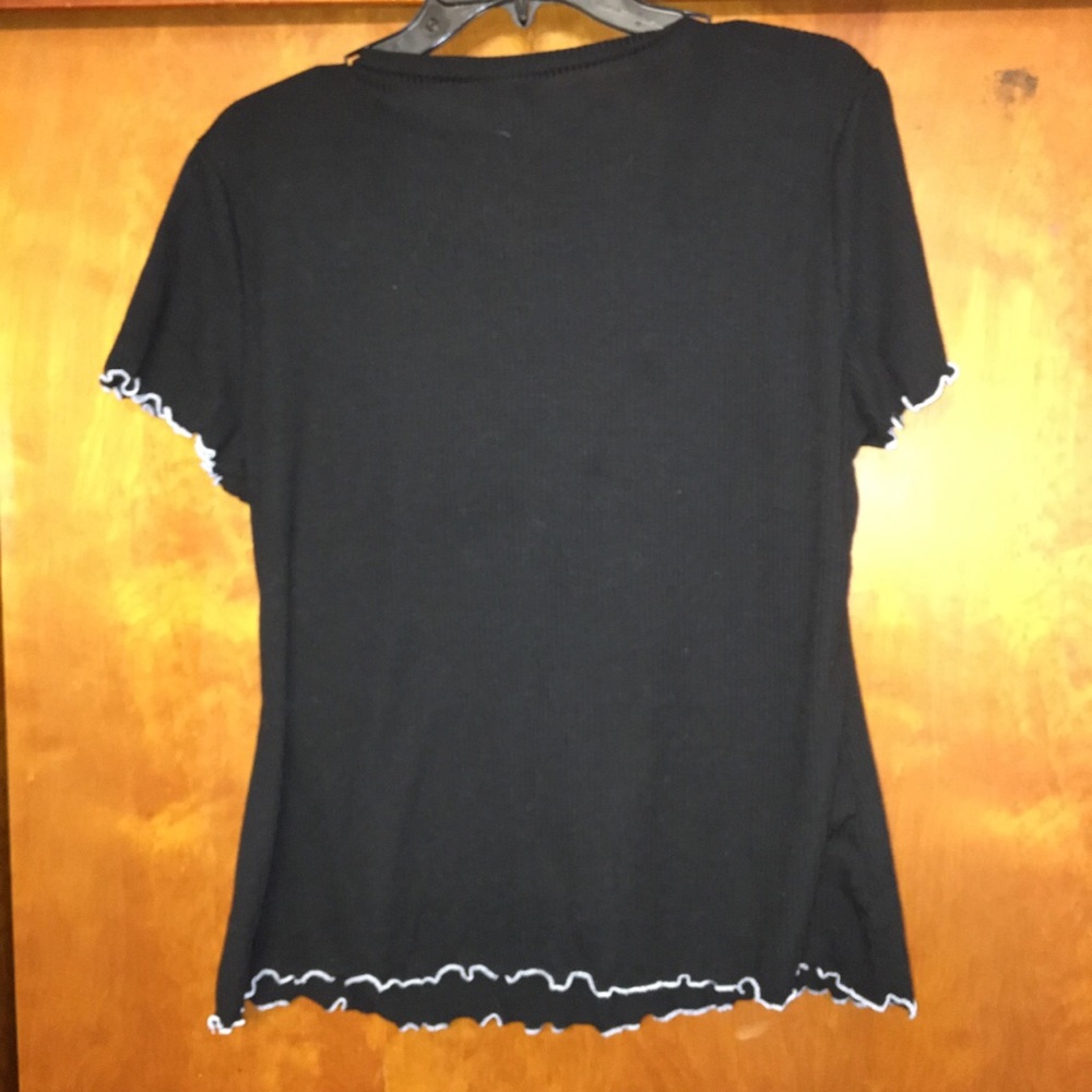 Black Ribbed Basic Tee - Picture 4 of 4